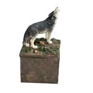 Standing Howl Wolf Decorative Box By Westland Giftware